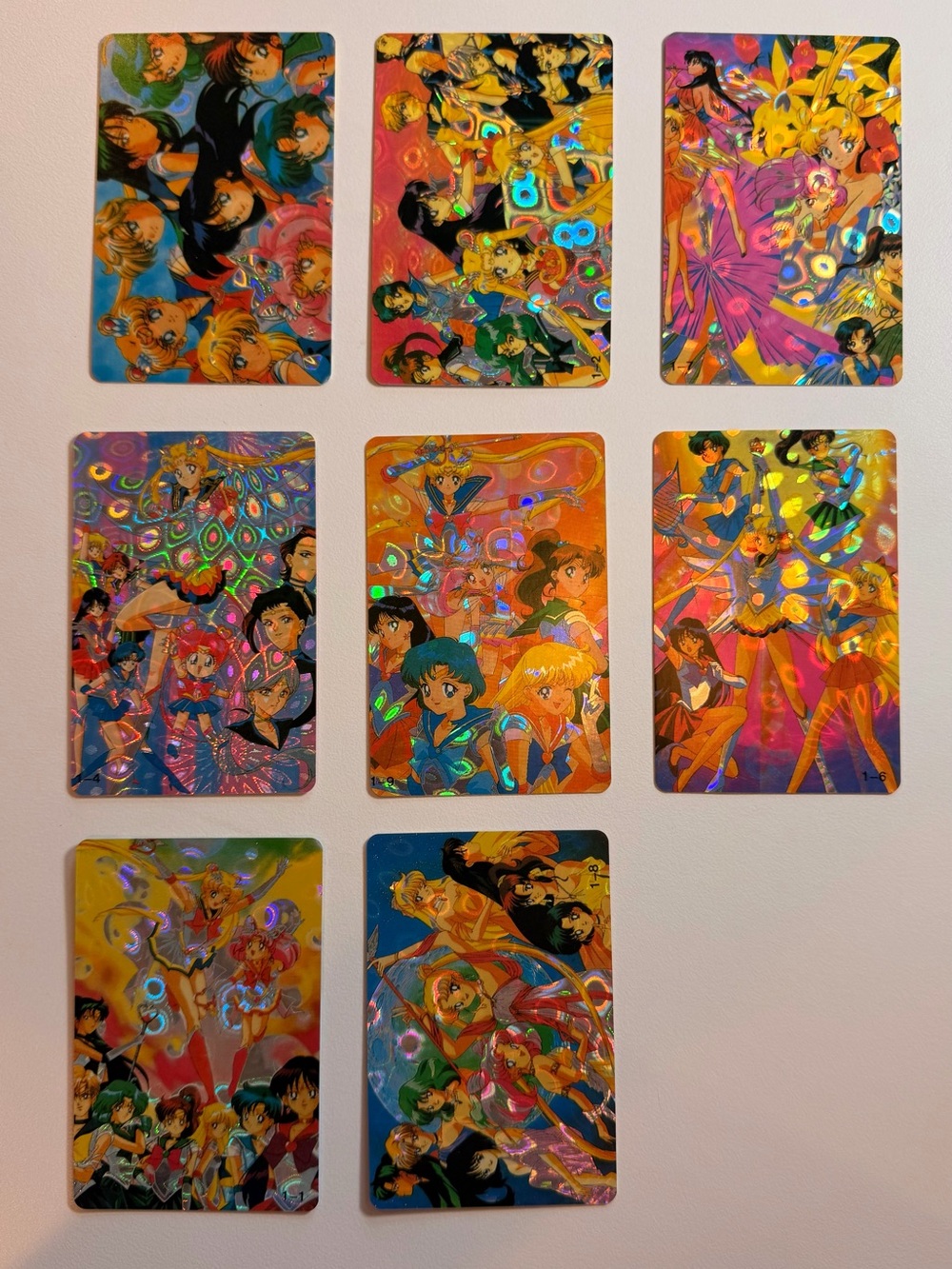 Sailor Moon Trading Card Double Sided Dual Holographic Set of 8 - Picture 2 of 2